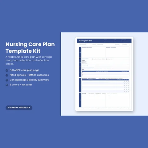 Nursing Care Plan Template Kit preview